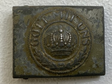 IMPERIAL GERMANY WWI GRAY PAINTED WARTIME BELT BUCKLE