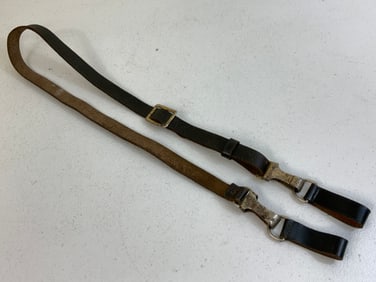 GERMANY THIRD REICH BLACK LEATHER RZM MARKED CROSS STRAP BELT