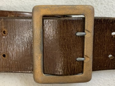 WWII GERMAN LUFTWAFFE GENERAL BROWN LEATHER BELT