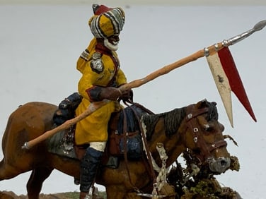 VINTAGE DISPLAY INDIAN CAVALRY REGIMENT LEAD SOLDIER FIGURE ON BASE STAND