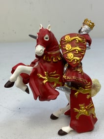 MEDIEVAL ENGLISH KING KNIGHT ON HORSE FIGURE