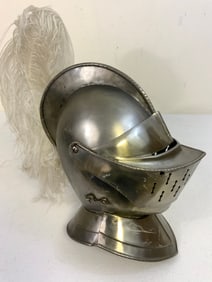 MEDIEVAL KNIGHT CLOSED HELMET STEEL DISPLAY MODEL