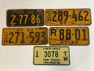 USA VINTAGE AUTOMOTIVE LICENCE PLATES