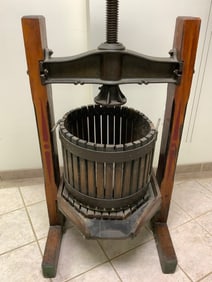 WINE MAKING ANTIQUE RED CROSS WINE PRESS