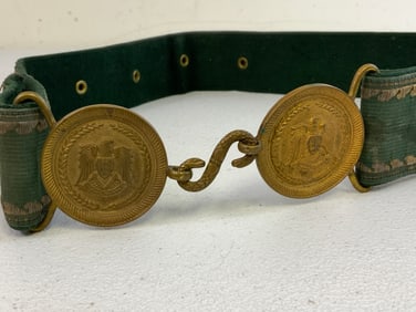 SYRIA VINTAGE OFFICER DRESS BELT WITH BUCKLES