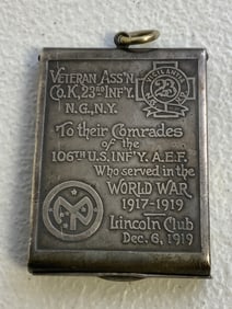 WWI REMEMBRANCE US VETERANS ASSOCIATION 1919 MATCHES CASE