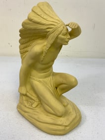 VINTAGE NATIVE AMERICAN WHITE CLAY STATUE