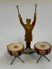 GERMAN NAZI PERIOD LINEOL / ELASTOLIN DRUMMER TOY SOLDIER