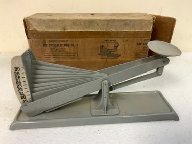 ANTIQUE ACME EGG GRADING SCALE WITH ORIGINAL BOX