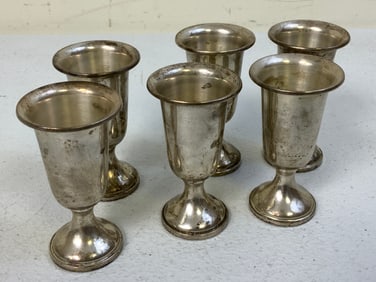 VINTAGE TOWLE STERLING SILVER SET OF 6 CORDIAL CUPS