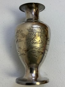 VINTAGE ASIAN SILVER VASE
