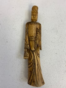 CHINA ANTIQUE CHINESE BONE CARVED ANCESTOR STATUE FIGURE