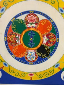 MONGOLIAN TIBETAN JEWEL IN THE LOTUS MANDALA ARTWORK