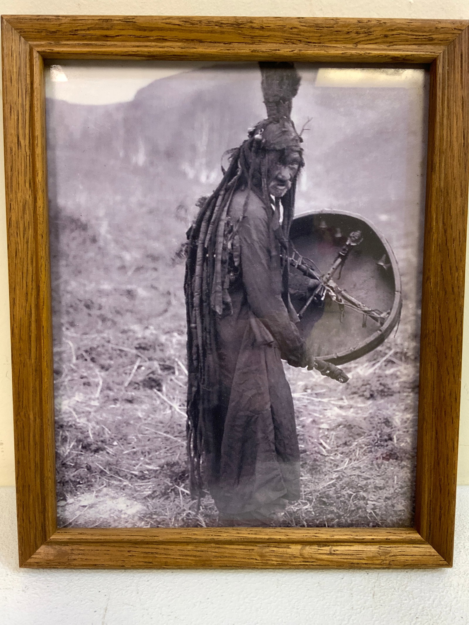 MONGOLIAN SHAMAN FRAMED PICTURE PHOTO: MONGOLIAN SHAMAN FRAMED PICTURE PHOTO. 9 X 11 SIZE. FROM DR. PAUL LYNN COLLECTION.