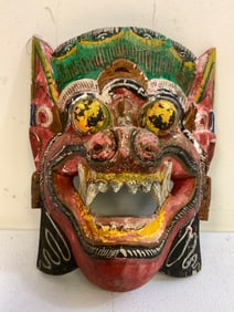 INDONESIA BORNEO TRIBAL DAYAK ANTIQUE WOOD MASK