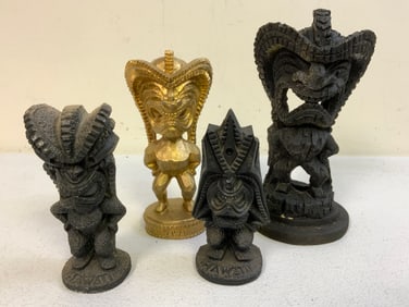 HAWAII HAWAIIAN GODS CARVED FIGURES