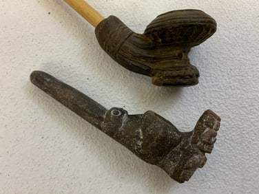 NATIVE AMERICAN AZTEC CLAY PIPES