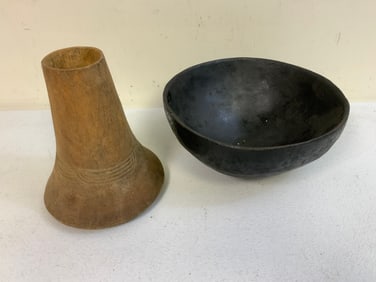 AFRIKA ANTIQUE ETHIOPIAN AKSUMITE REGION CARVED WOOD VESSELS