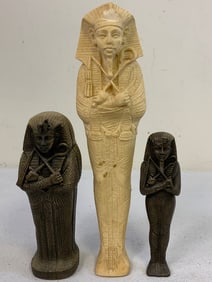 EGYPTIAN DECORATING FIGURES LOT OF 3
