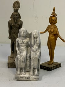 EGYPTIAN DECORATING FIGURES LOT OF 3