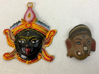INDIA HINDU GANESHA AND KALI MASKS