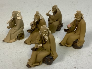 JAPAN VINTAGE TRADITIONAL CLAY FIGURINES