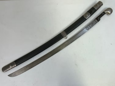 ANTIQUE RUSSIAN COSSACK CAUCASIAN SILVER DECORATED SHASHKA SWORD GUZUNOV