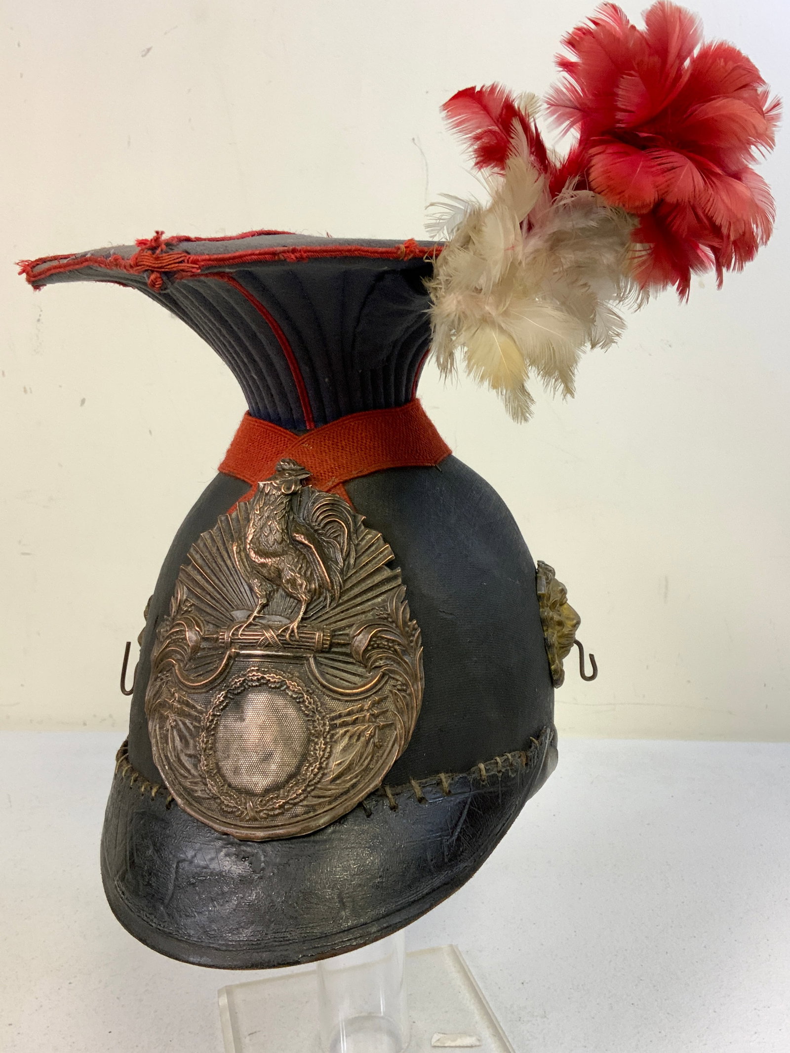 ANTIQUE BRITISH FRENCH LANCER OFFICER CZAPKA HELMET: ANTIQUE BRITISH FRENCH LANCER OFFICER CZAPKA HELMET. CIRCA MID 19th CENTURY. GOOD CONDITION FOR ITS AGE. GREAT DISPLAY PIECE. RARE TO FIND.