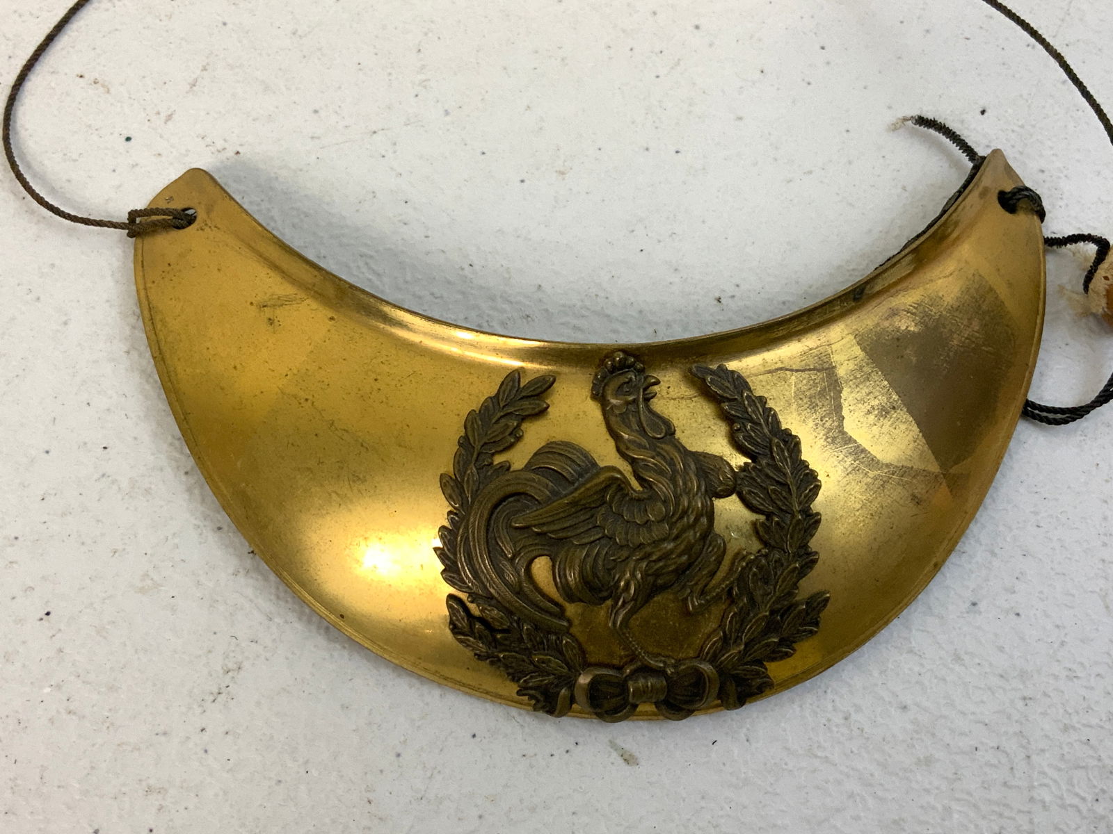 ANTIQUE FRENCH 2ND EMPIRE NAPOLEON III OFFICER GORGET: ANTIQUE FRENCH OFFICER'S GORGET, NAPOLEON III 2ND EMPIRE. BRASS . 1860S.