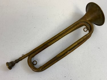 ANTIQUE FRENCH MILITARY TRUMPET COUESNON & CO 19TH CENTURY