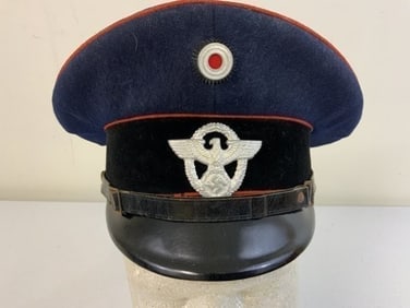 GERMANY THIRD REICH GERMAN FIRE POLICE OFFICIAL VISOR HAT CAP