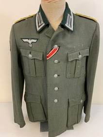 WWII GERMAN ARMY JAGER SIGNAL NCO OFFICER UNIFORM TUNIC