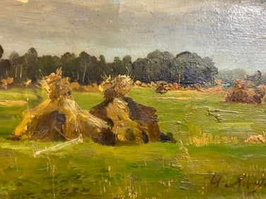 ISAAC LEVITAN RUSSIA OIL ON BOARD PAINTING ARTWORK 1879 DATED