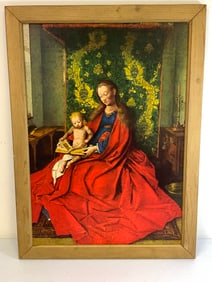 JAN VAN EYCK MADONNA WITH THE CHILD READING FRAMED ARTWORK PRINT