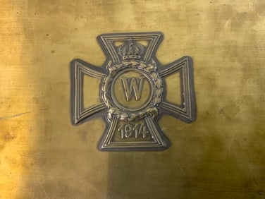 IMPERIAL GERMAN BRASS CEDAR LINED CIGAR BOX