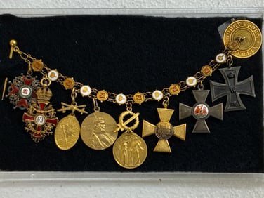 IMPERIAL GERMAN MINIATURE ORDERS AND MEDALS CHAIN GODET & SOHN BERLIN