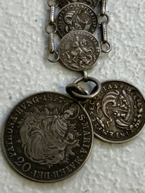 HUNGARY ANTIQUE SILVER COINS PENDANT