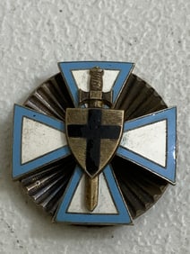 RUSSIAN CIVIL WAR GERMAN LEGION BALTIC LANDESWEHR ENAMEL BADGE