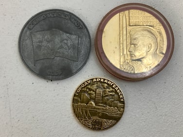 USSR TABLE MEDALS LOT OF 3