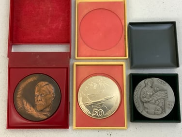 USSR LOT OF 3 TABLE MEDALS WITH BOXES