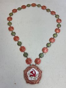 USSR SOVIET WEDDING OFFICIAL ZAGS REGISTRAR OFFICE BADGE WITH CHAIN