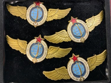 USSR SET OF 4 SOVIET COSMONAUT WING BADGES