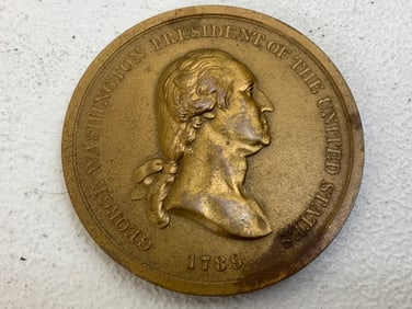 USA PRESIDENT GEORGE WASHINGTON PEACE AND FRIENDSHIP BRONZE MEDAL