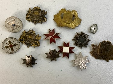 LATVIA LOT OF LATVIAN MILITARY BADGES AND INSIGNIA