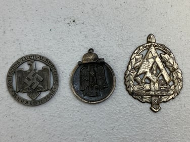 GERMANY THIRD REICH LOT OF 3 MEDALS BADGES