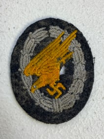 WWII GERMAN PARATROOPER BADGE IN CLOTH
