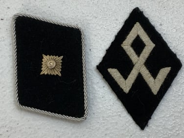 GERMANY THIRD REICH SS COLLAR TAB AND SLEEVE DIAMOND