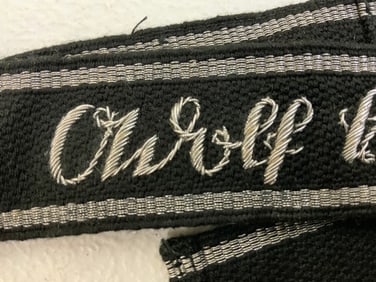 WWII GERMAN WAFFEN SS "ADOLF HITLER " OFFICERS GRADE CUFFTITLE