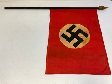 GERMANY THIRD REICH NATIONAL FLAG MOUNTED ON THE POLE