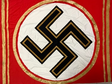 GERMANY THIRD REICH LARGE NSDAP NAZI PODIUM FLAG BANNER